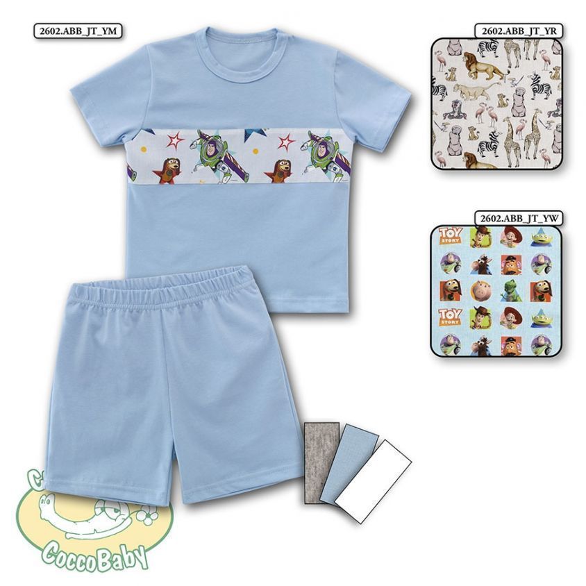 Pigiama tuta completa da bambino con T-shirt (manica corta) e pantaloncino corto